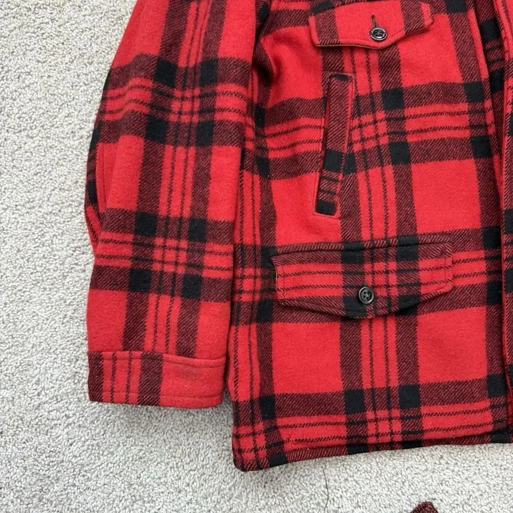 VTG Minnesota Woolen Co Buffalo Plaid Wool Mackinaw‎ Hunting Jacket Pants